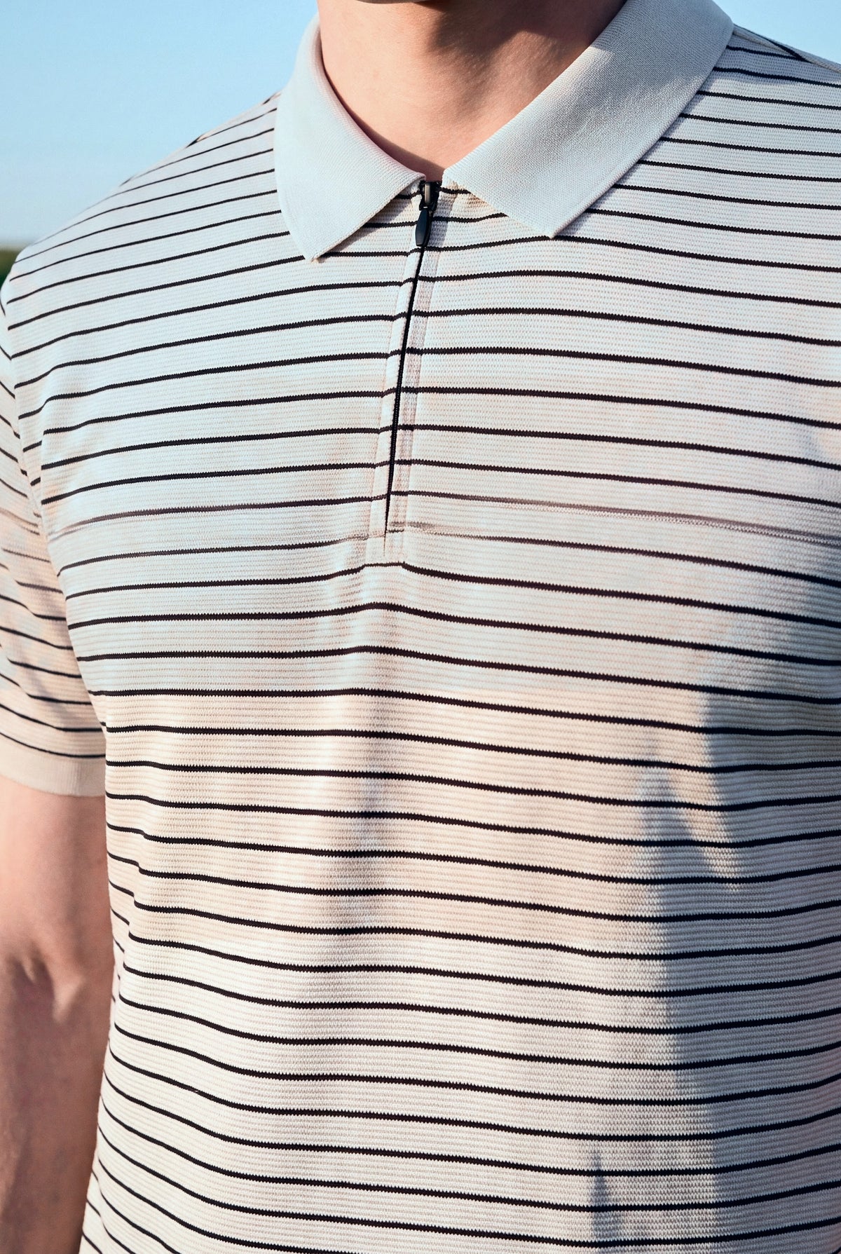 Áo Polo Zip Kẻ Sọc WLAM – 01W226