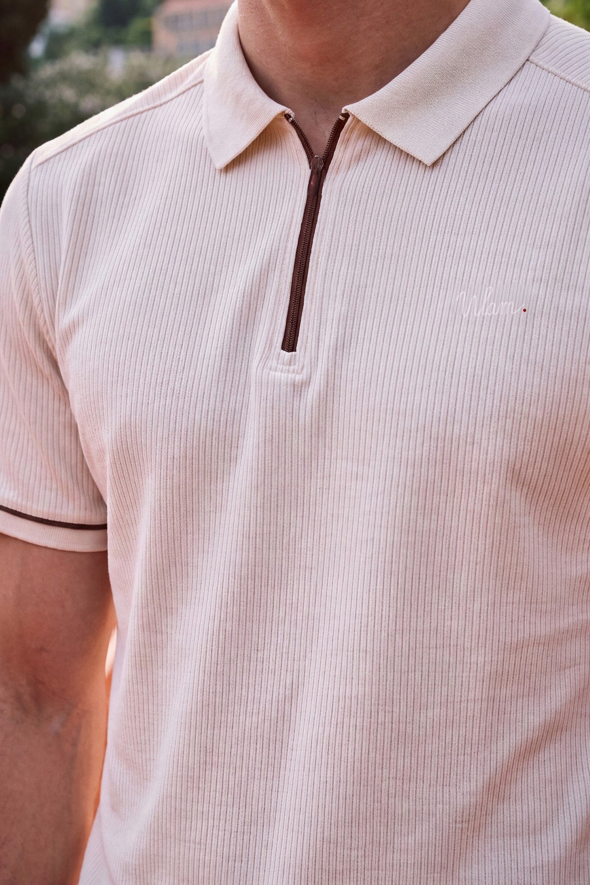 Áo Polo Zip Viền Tương Phản WLAM – 01W228