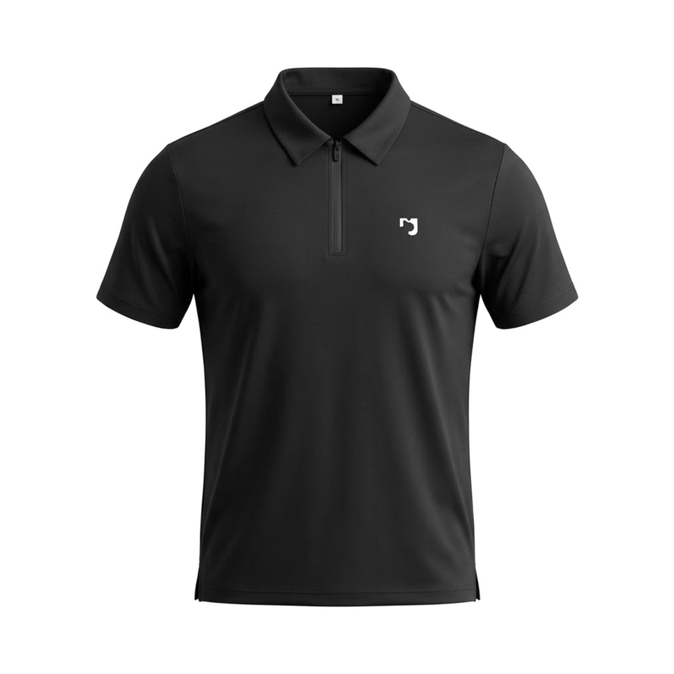 Áo Polo Zip Trơn WLAM – 02W233 – Đen – mặt trước