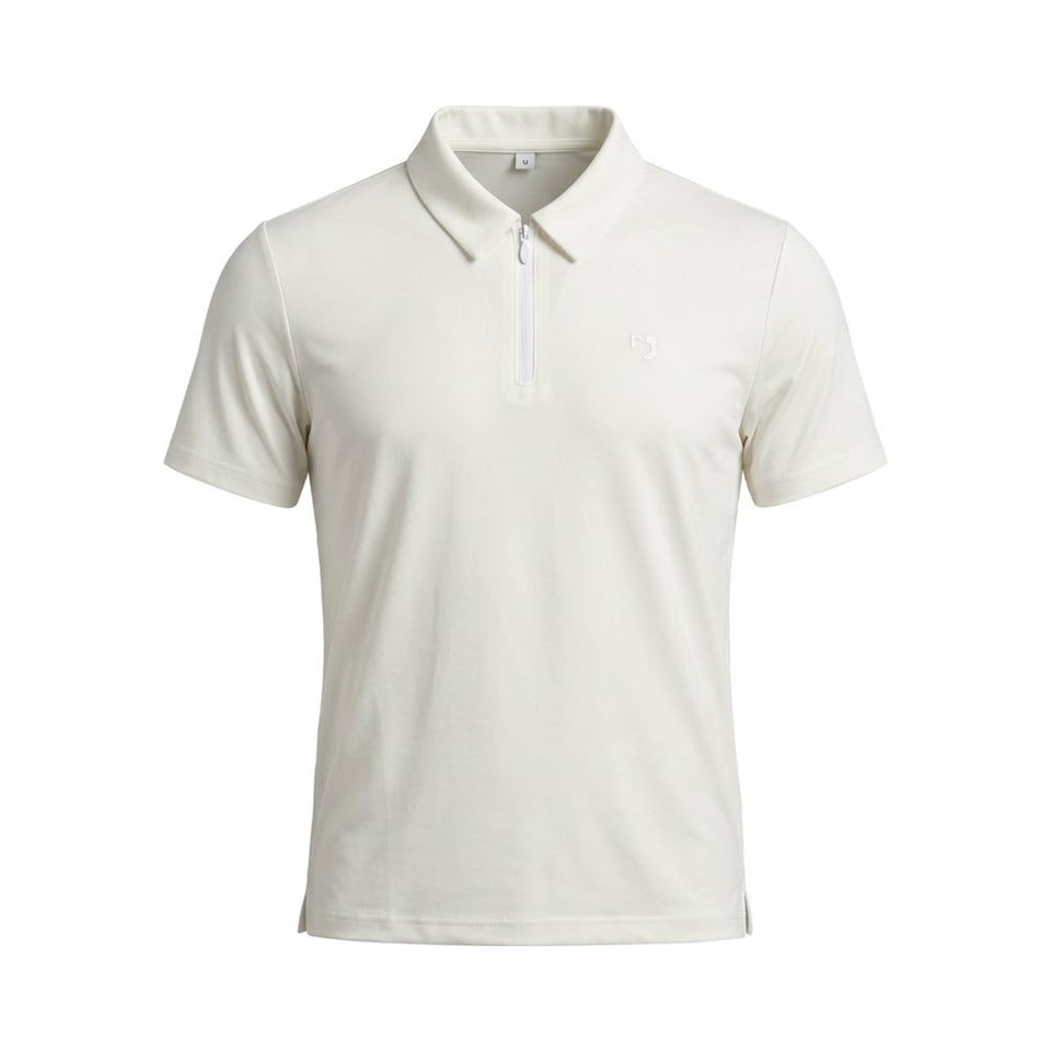 Áo Polo Zip Trơn WLAM – 02W233 – Trắng – mặt trước